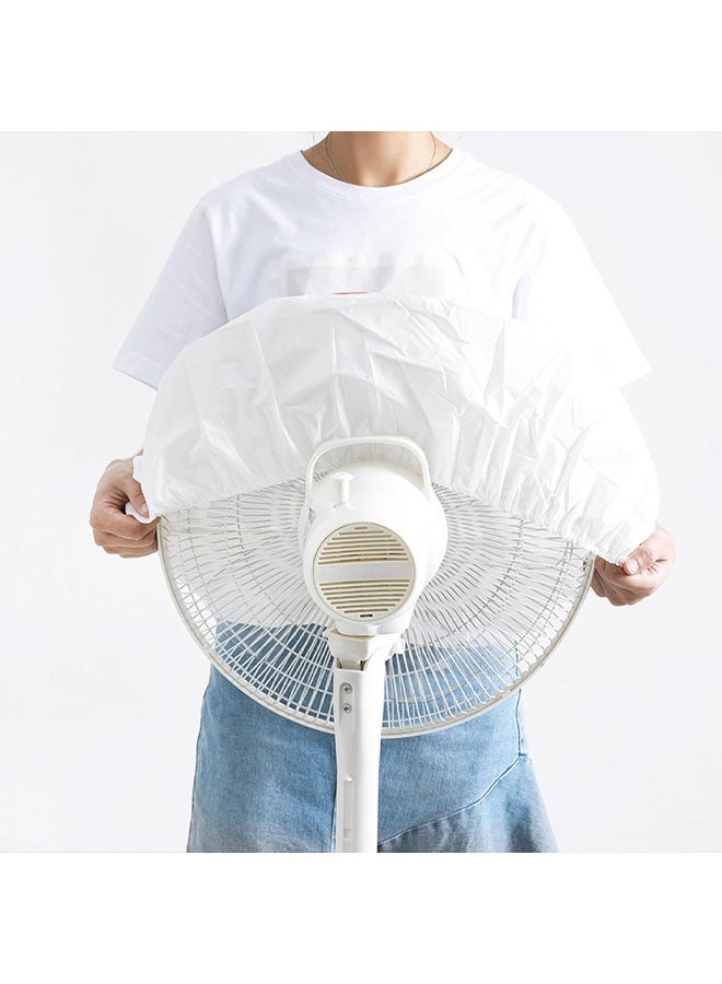 غطاءان دائريان للمروحة، حقيبة مقاومة للغبار عالمية للمروحة الكهربائية، واقي مروحة أمان منزلي صيفي للمروحة الأرضية، مروحة الطاولة، المروحة الصناعية (قصير، أبيض) - Image 3